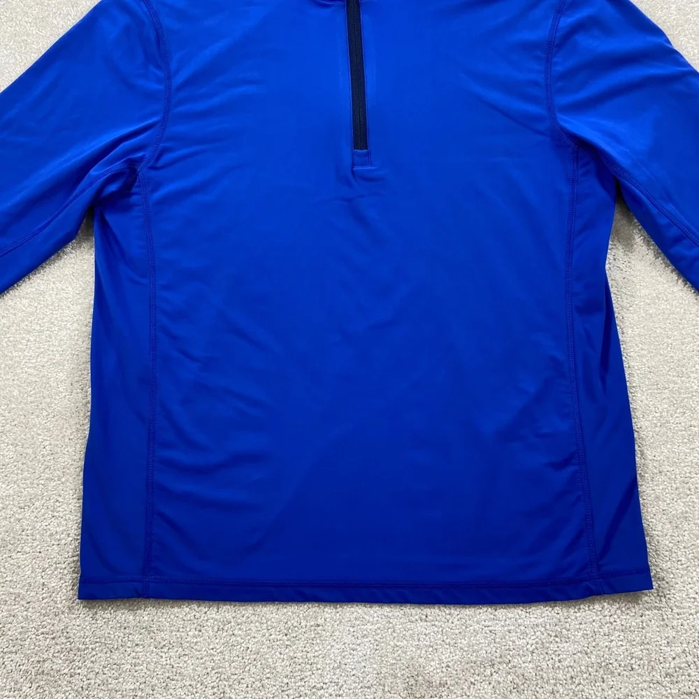Greyson Quarter Zip Pullover Mens Small Blue Golf Performance Logo Mock Neck